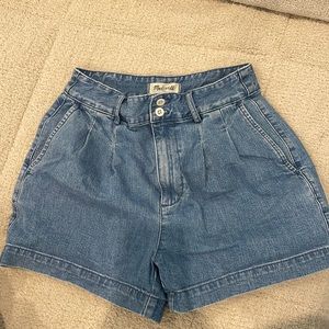 High waist madewell pleated shorts